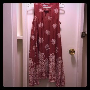 Maurice’s Rose/White Handkerchief Hem Dress XS